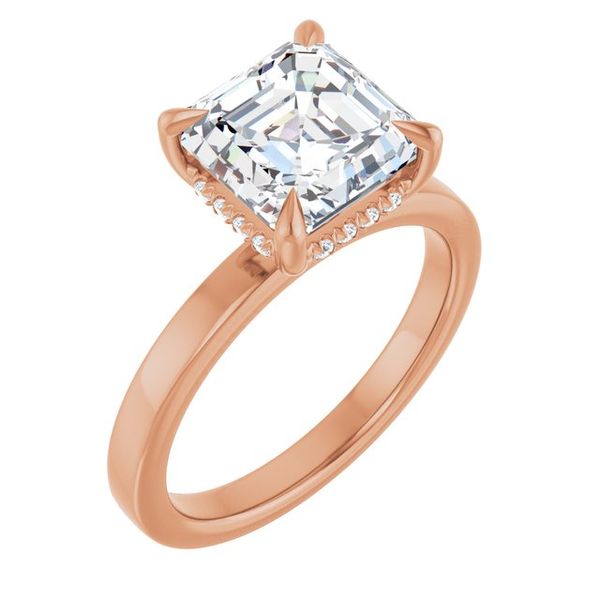 Claw-Prong Hidden Halo-Style Engagement Ring