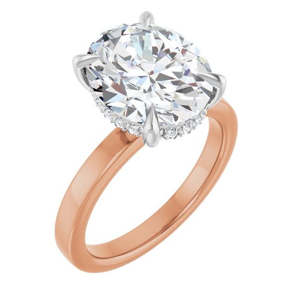 Claw-Prong Hidden Halo-Style Engagement Ring
