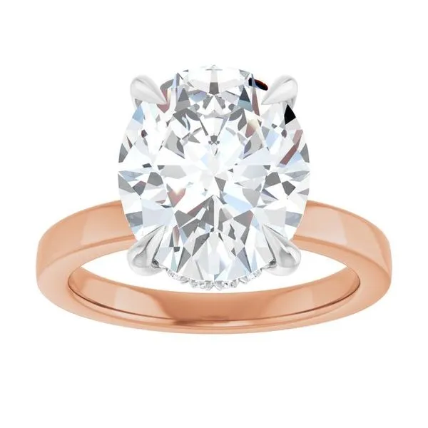 Claw-Prong Hidden Halo-Style Engagement Ring Image 3 Hudson Valley Goldsmith New Paltz, NY