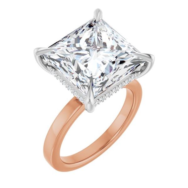 Claw-Prong Hidden Halo-Style Engagement Ring