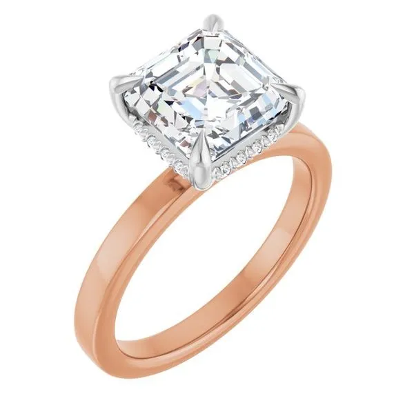 Claw-Prong Hidden Halo-Style Engagement Ring