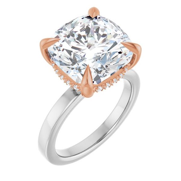 Claw-Prong Hidden Halo-Style Engagement Ring