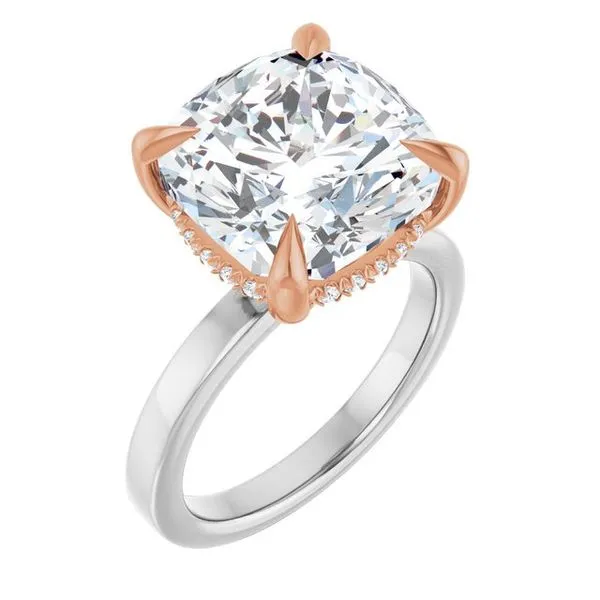 Claw-Prong Hidden Halo-Style Engagement Ring JF Jones Jewelers Rochester, NY