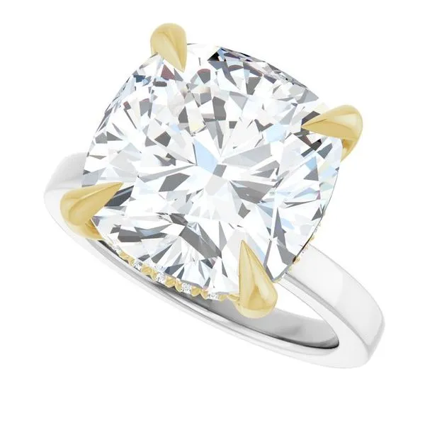 Claw-Prong Hidden Halo-Style Engagement Ring Image 5 Hudson Valley Goldsmith New Paltz, NY