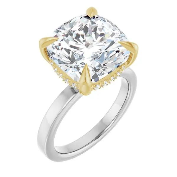 Claw-Prong Hidden Halo-Style Engagement Ring J. West Jewelers Round Rock, TX