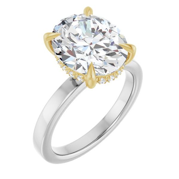Claw-Prong Hidden Halo-Style Engagement Ring