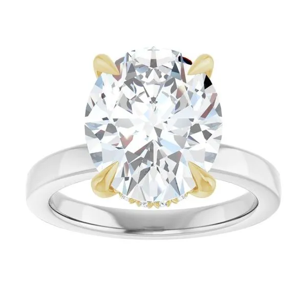 Claw-Prong Hidden Halo-Style Engagement Ring Image 3 Hudson Valley Goldsmith New Paltz, NY