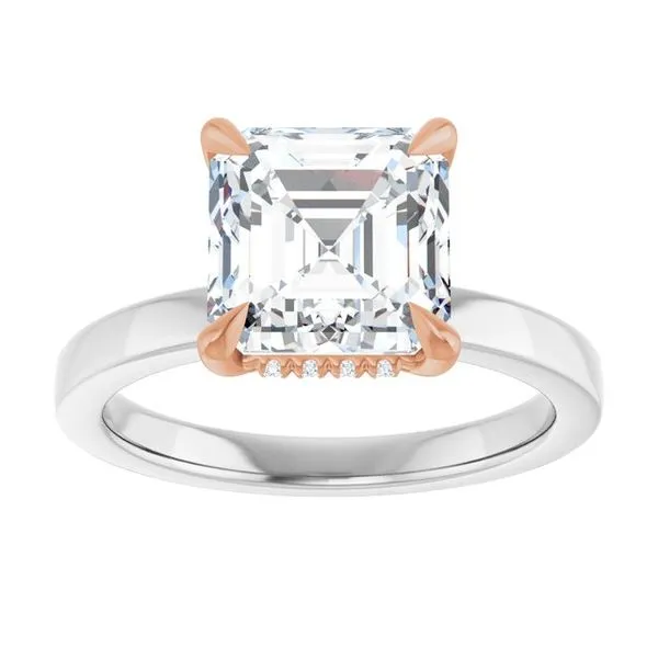 Claw-Prong Hidden Halo-Style Engagement Ring Image 3 Don's Jewelry & Design Washington, IA