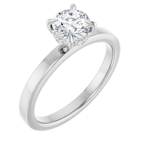 Claw-Prong Hidden Halo-Style Engagement Ring