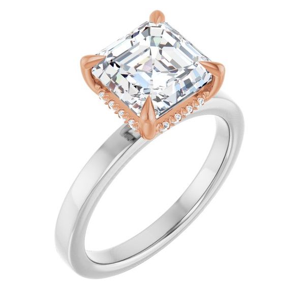 Claw-Prong Hidden Halo-Style Engagement Ring