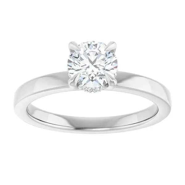 Claw-Prong Hidden Halo-Style Engagement Ring Image 3 Northwood Jewelers Northwood, OH