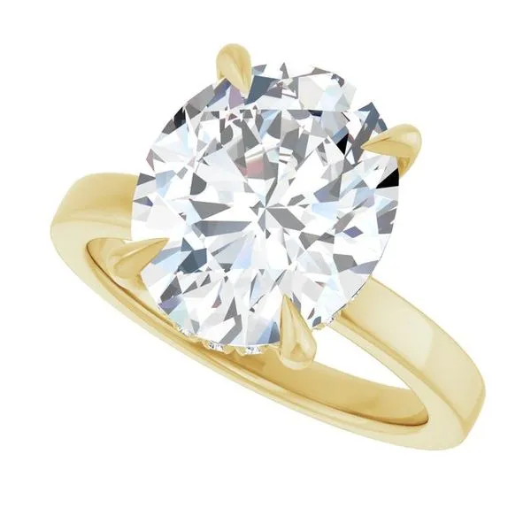 Claw-Prong Hidden Halo-Style Engagement Ring Image 5 Hudson Valley Goldsmith New Paltz, NY