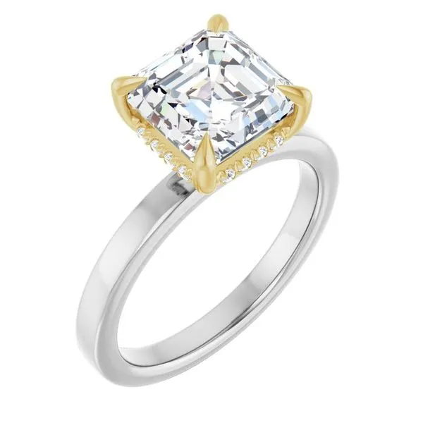 Claw-Prong Hidden Halo-Style Engagement Ring