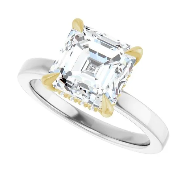 Claw-Prong Hidden Halo-Style Engagement Ring Image 5 Hudson Valley Goldsmith New Paltz, NY