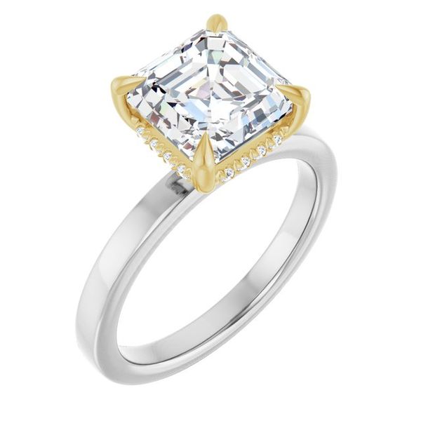 Claw-Prong Hidden Halo-Style Engagement Ring