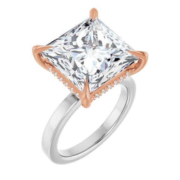 Claw-Prong Hidden Halo-Style Engagement Ring