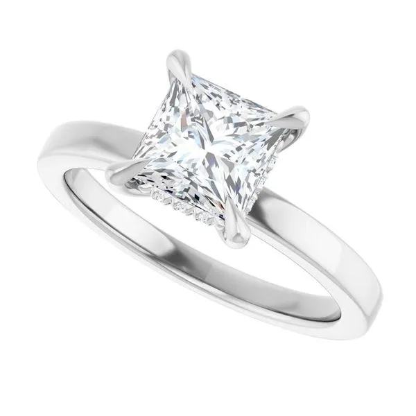 Claw-Prong Hidden Halo-Style Engagement Ring Image 5 Northwood Jewelers Northwood, OH