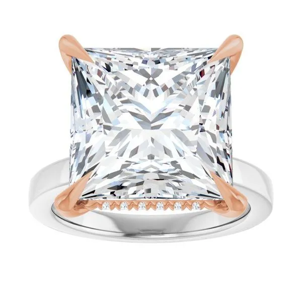 Claw-Prong Hidden Halo-Style Engagement Ring Image 3 Hudson Valley Goldsmith New Paltz, NY