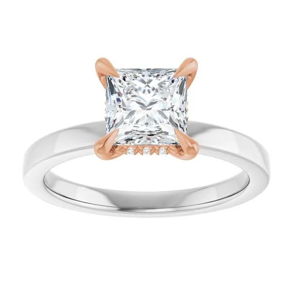 Claw-Prong Hidden Halo-Style Engagement Ring Image 3 J. West Jewelers Round Rock, TX