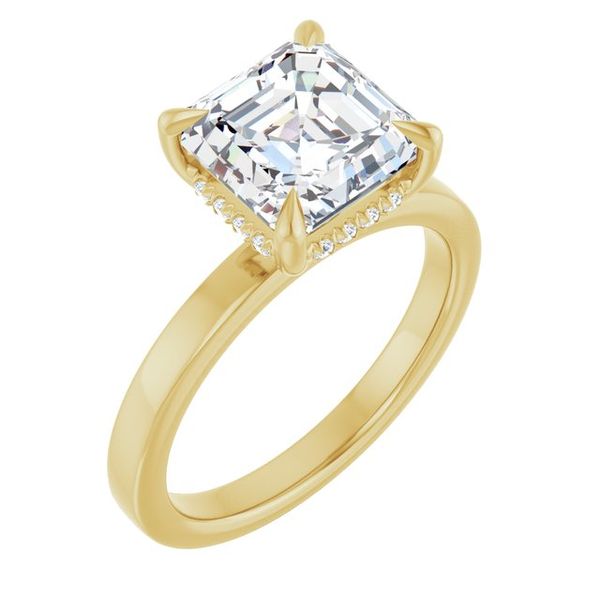 Claw-Prong Hidden Halo-Style Engagement Ring