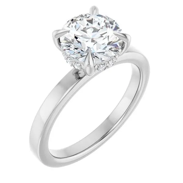 Claw-Prong Hidden Halo-Style Engagement Ring J. Thomas Jewelers Rochester Hills, MI