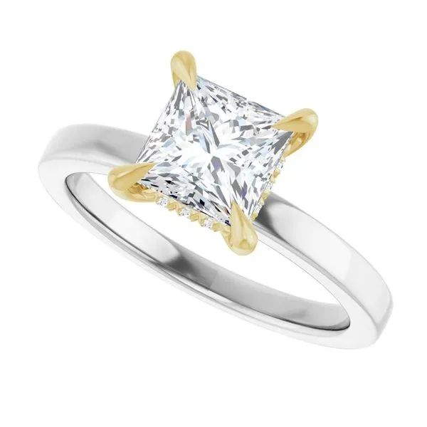 Claw-Prong Hidden Halo-Style Engagement Ring Image 5 Northwood Jewelers Northwood, OH