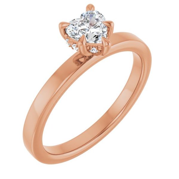 Claw-Prong Hidden Halo-Style Engagement Ring