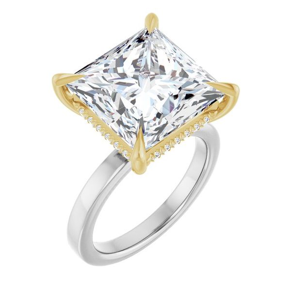 Claw-Prong Hidden Halo-Style Engagement Ring