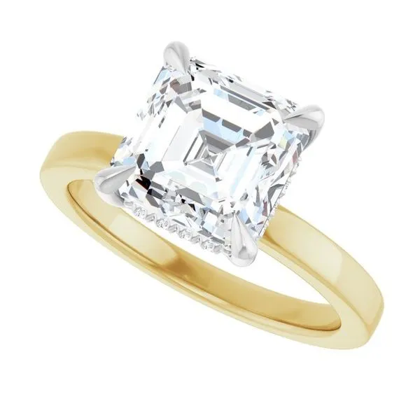 Claw-Prong Hidden Halo-Style Engagement Ring Image 5 Hudson Valley Goldsmith New Paltz, NY