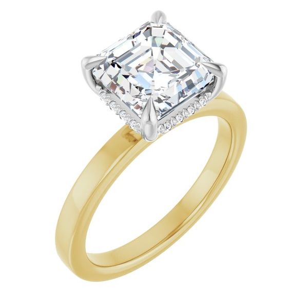 Claw-Prong Hidden Halo-Style Engagement Ring