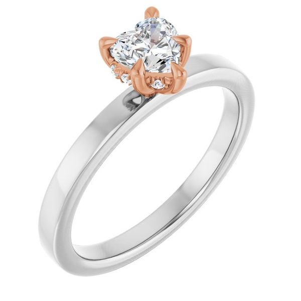 Claw-Prong Hidden Halo-Style Engagement Ring
