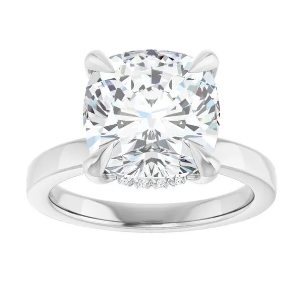 Claw-Prong Hidden Halo-Style Engagement Ring Image 3 JF Jones Jewelers Rochester, NY