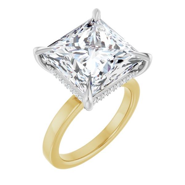 Claw-Prong Hidden Halo-Style Engagement Ring