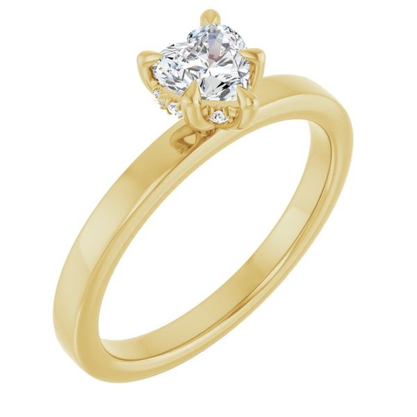 Claw-Prong Hidden Halo-Style Engagement Ring