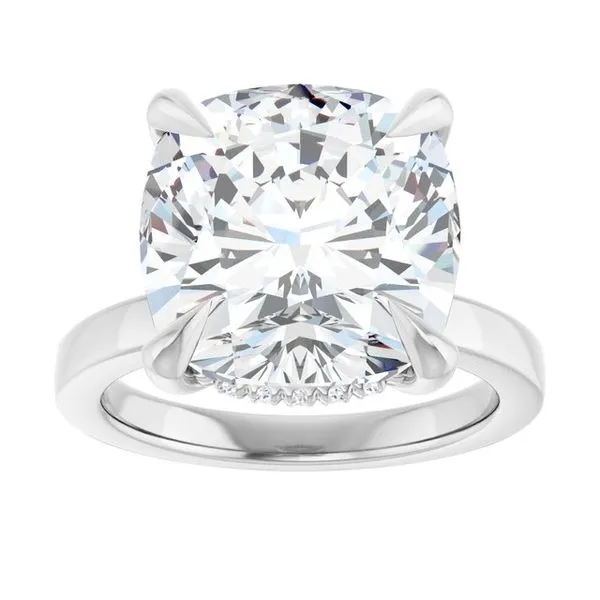 Claw-Prong Hidden Halo-Style Engagement Ring Image 3 Don's Jewelry & Design Washington, IA