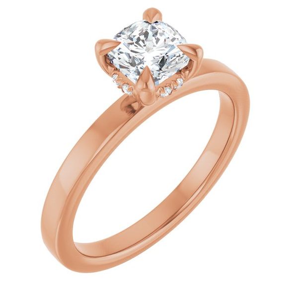Claw-Prong Hidden Halo-Style Engagement Ring