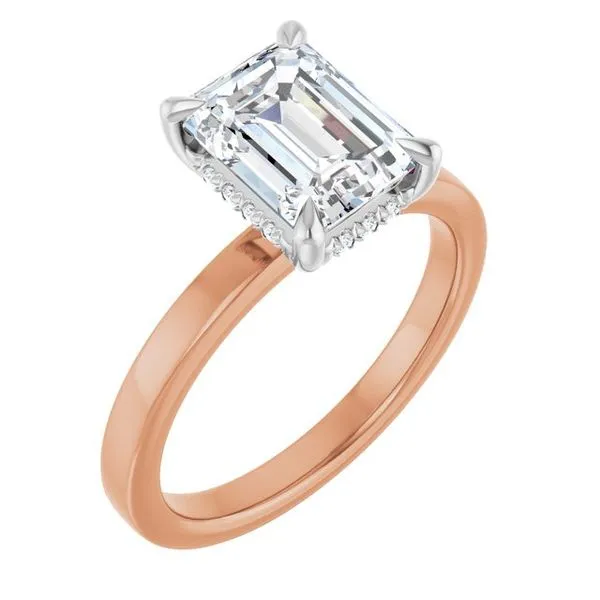 Claw-Prong Hidden Halo-Style Engagement Ring