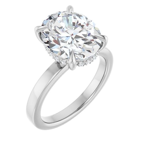 Claw-Prong Hidden Halo-Style Engagement Ring