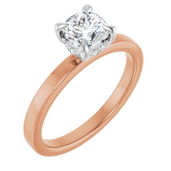 Claw-Prong Hidden Halo-Style Engagement Ring