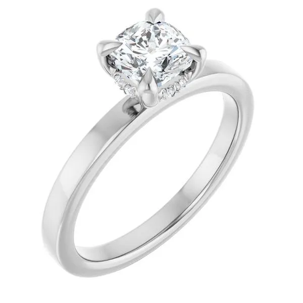 Claw-Prong Hidden Halo-Style Engagement Ring JF Jones Jewelers Rochester, NY