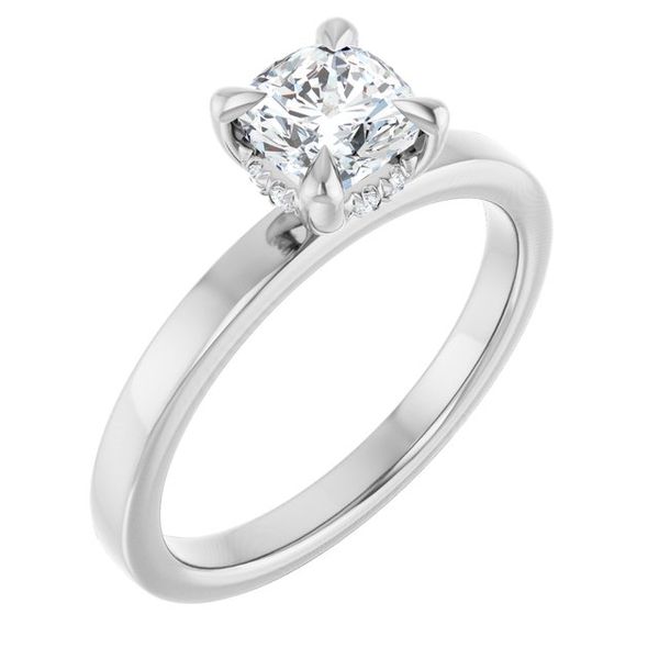 Claw-Prong Hidden Halo-Style Engagement Ring