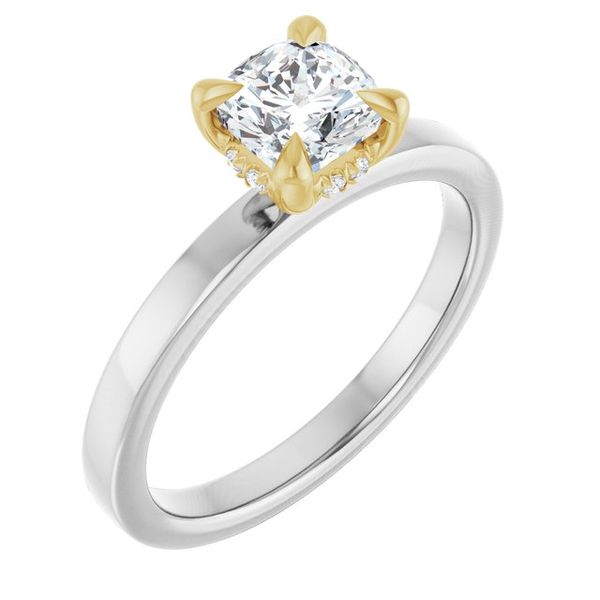Claw-Prong Hidden Halo-Style Engagement Ring