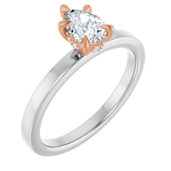 Claw-Prong Hidden Halo-Style Engagement Ring