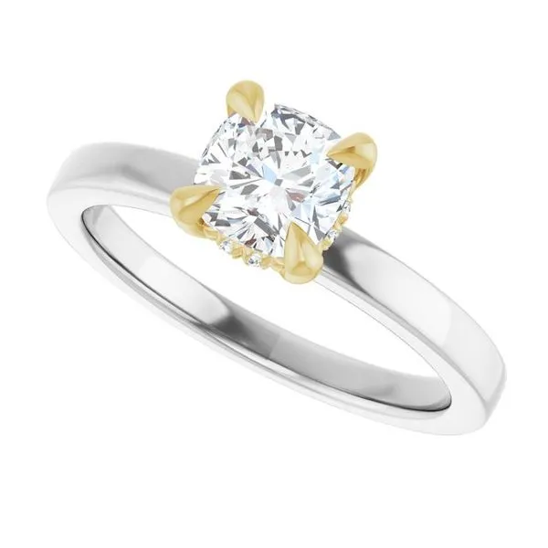 Claw-Prong Hidden Halo-Style Engagement Ring Image 5 J. West Jewelers Round Rock, TX