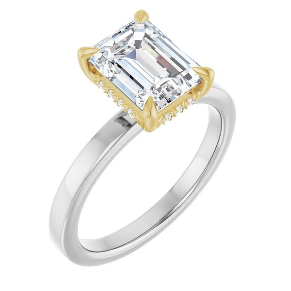 Claw-Prong Hidden Halo-Style Engagement Ring