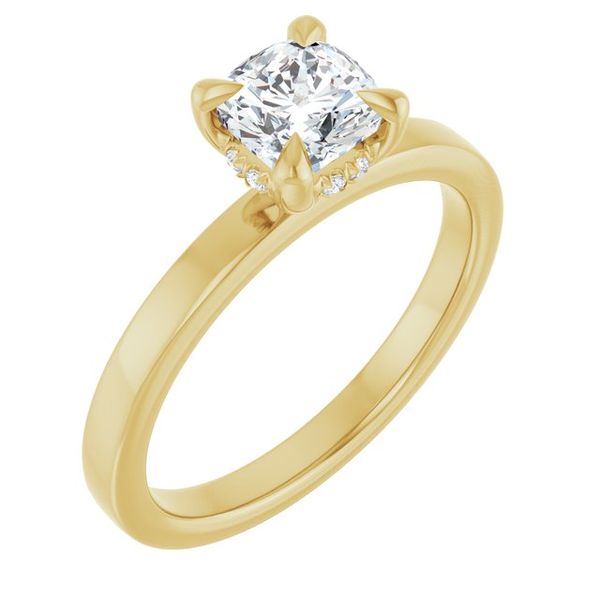 Claw-Prong Hidden Halo-Style Engagement Ring