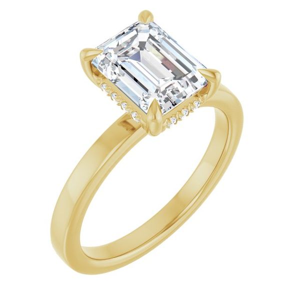 Claw-Prong Hidden Halo-Style Engagement Ring