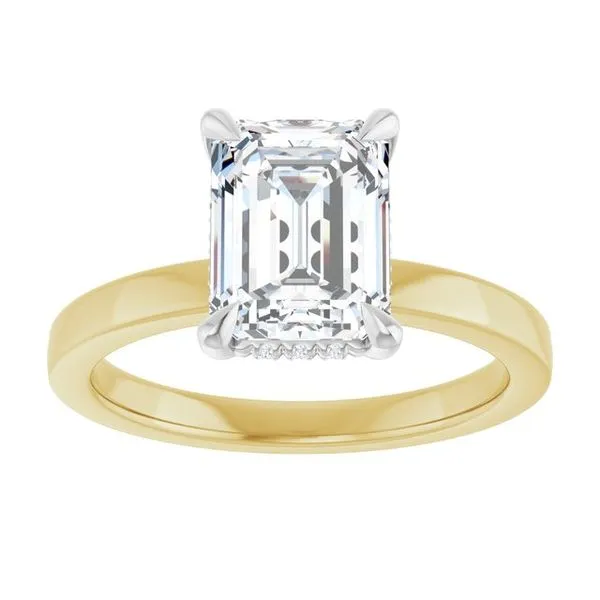 Claw-Prong Hidden Halo-Style Engagement Ring Image 3 Hudson Valley Goldsmith New Paltz, NY