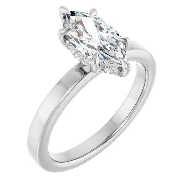 Claw-Prong Hidden Halo-Style Engagement Ring Don's Jewelry & Design Washington, IA