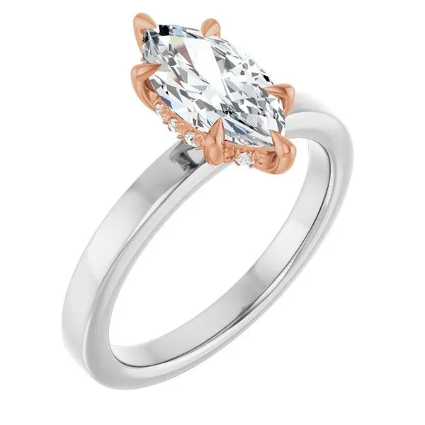 Claw-Prong Hidden Halo-Style Engagement Ring Hudson Valley Goldsmith New Paltz, NY